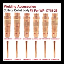 Argon Welding Torch Consumable Collet Body 1.0mm 1.6mm 2.0mm 2.4mm 3.2mm 4.0mm WP17 WP18 WP26 TIG Tungstens Electrodes Collet