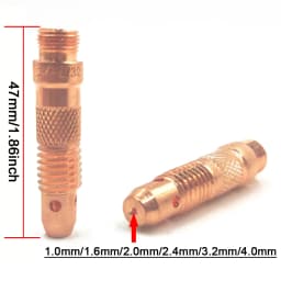 Argon Welding Torch Consumable Collet Body 1.0mm 1.6mm 2.0mm 2.4mm 3.2mm 4.0mm WP17 WP18 WP26 TIG Tungstens Electrodes Collet