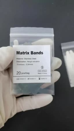 20Pcs Dental Matrix Bands Tofflemire Stuck Gingival Wall Lift Large Curvature Sectional Contoured Matrices Matrix Dentistry Tool