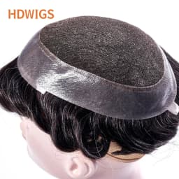 Australia Man Toupee Lace PU Indian Human Hair Wigs High Quality Men's Capillary Prothesis Natural Real Hair System Replacement