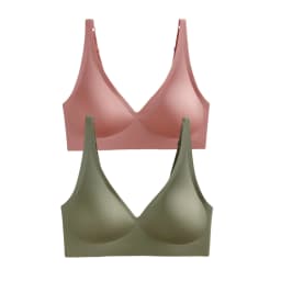 2Pcs/Set Seamless Bras For Women Wireless Underwear Push Up Bralette Soft Padded Deep V Sexy Lingerie Sleepwear Intimates S-3XL