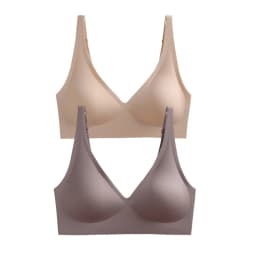 2Pcs/Set Seamless Bras For Women Wireless Underwear Push Up Bralette Soft Padded Deep V Sexy Lingerie Sleepwear Intimates S-3XL