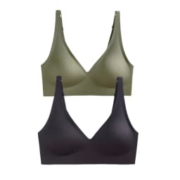 2Pcs/Set Seamless Bras For Women Wireless Underwear Push Up Bralette Soft Padded Deep V Sexy Lingerie Sleepwear Intimates S-3XL