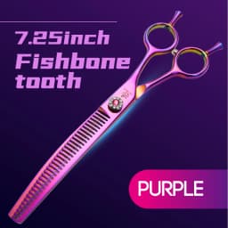 Fenice Professional JP440c 7 inch High quality Pet dog Grooming Scissors Curved thinning Shears Chunker Thinner Scissors