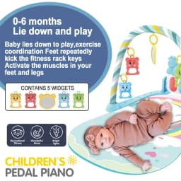 0-36 Months Baby Fitness Stand Music Play Gym Activity Toys Newborn Piano Crawling Blanket Pedal Game Pad Early Education Gifts