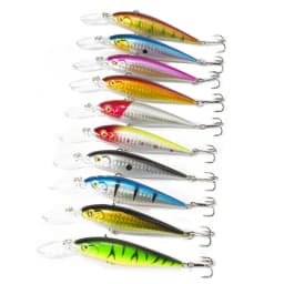 1PCS Colorful Stripe Pattern 11cm 10.5g Hard Bait Minnow Streak Fishing Lures Bass Fresh Water Hook Diving Perch Wobbler Fish