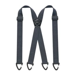 Adjustable Elastic Trouser Pants Braces-Black Heavy Duty Work Suspenders for Men 3.8cm Wide Y-back X-back with Plastic Gripper