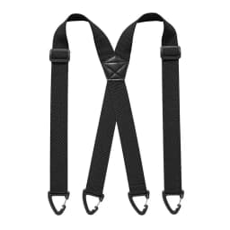 Adjustable Elastic Trouser Pants Braces-Black Heavy Duty Work Suspenders for Men 3.8cm Wide Y-back X-back with Plastic Gripper