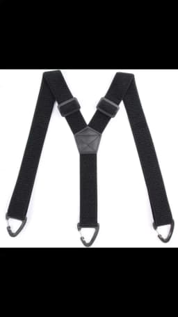 Adjustable Elastic Trouser Pants Braces-Black Heavy Duty Work Suspenders for Men 3.8cm Wide Y-back X-back with Plastic Gripper