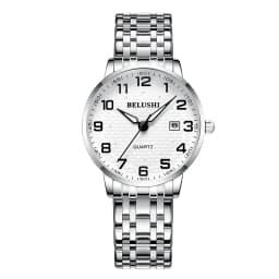 Elderly Watches Waterproof Big Number 41mm Dial Light Luxury Gold Steel Watch Men's Fashion Quartz Wristwatches Clock UTHAI H10