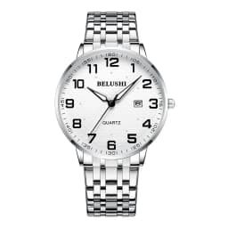 Elderly Watches Waterproof Big Number 41mm Dial Light Luxury Gold Steel Watch Men's Fashion Quartz Wristwatches Clock UTHAI H10