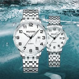 Elderly Watches Waterproof Big Number 41mm Dial Light Luxury Gold Steel Watch Men's Fashion Quartz Wristwatches Clock UTHAI H10