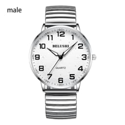 Elderly Watches Waterproof Big Number 41mm Dial Light Luxury Gold Steel Watch Men's Fashion Quartz Wristwatches Clock UTHAI H10