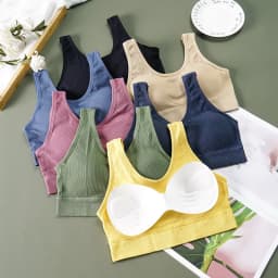 Women Tank Tops Streetwear Push Up Cropped Top for Female Lounge Solid Color Casual Sexy Lingerie Wirefree Camisole Fashion Girl