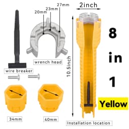 8 in 1 sink faucet wrench repair tool non-slip kitchen bathroom faucet assembly key plumbing installation wrench