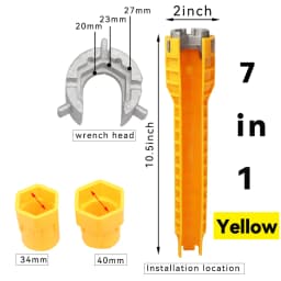 8 in 1 sink faucet wrench repair tool non-slip kitchen bathroom faucet assembly key plumbing installation wrench