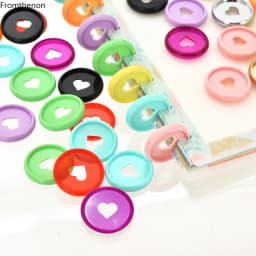 Fromthenon Binder Notebook Plastic Disc Rings 28/32/24mm Macaroon Color Binding Discs in Heart Shape for Mushroom Hole Planner