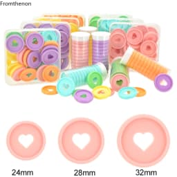 Fromthenon Binder Notebook Plastic Disc Rings 28/32/24mm Macaroon Color Binding Discs in Heart Shape for Mushroom Hole Planner