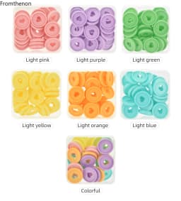 Fromthenon Binder Notebook Plastic Disc Rings 28/32/24mm Macaroon Color Binding Discs in Heart Shape for Mushroom Hole Planner