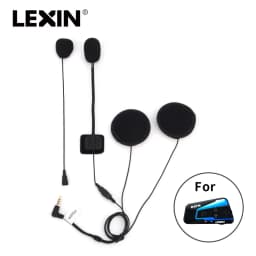LEXIN LX-B4FM Intercom Headset&Clip Set for Full/Half Helmet with High Quality and Loud Sound Bluetooth Headphone Jack Plug