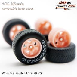 1/64 Model Car Wheels with Rubber All Terrain Tires Work S1 Refitting Parts for Off-road Vehicle MINIGT D: 17mm 1 Set