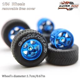 1/64 Model Car Wheels with Rubber All Terrain Tires Work S1 Refitting Parts for Off-road Vehicle MINIGT D: 17mm 1 Set