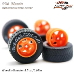 1/64 Model Car Wheels with Rubber All Terrain Tires Work S1 Refitting Parts for Off-road Vehicle MINIGT D: 17mm 1 Set