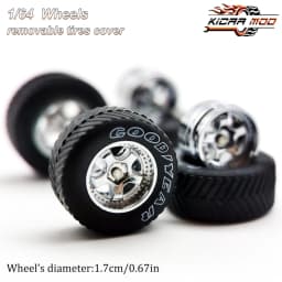 1/64 Model Car Wheels with Rubber All Terrain Tires Work S1 Refitting Parts for Off-road Vehicle MINIGT D: 17mm 1 Set