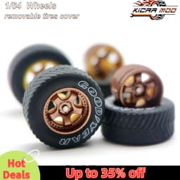 1/64 Model Car Wheels with Rubber All Terrain Tires Work S1 Refitting Parts for Off-road Vehicle MINIGT D: 17mm 1 Set