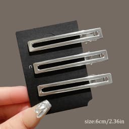 3pcs Y2K Silver Metal Bangs Clip Hollow Sweet and Spicy Wind Cold Color Duckbill Clip Star Broken Hair Clip Female Clip Set
