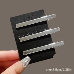 3pcs Y2K Silver Metal Bangs Clip Hollow Sweet and Spicy Wind Cold Color Duckbill Clip Star Broken Hair Clip Female Clip Set