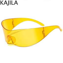 Y2K Cyber Punk One-Piece Sports Sunglasses Women Men 2025 Luxury Brand Windproof Rimless Sun Glasses For Ladies Shield Eyewear