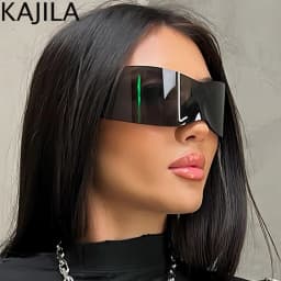 Y2K Cyber Punk One-Piece Sports Sunglasses Women Men 2025 Luxury Brand Windproof Rimless Sun Glasses For Ladies Shield Eyewear
