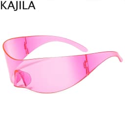 Y2K Cyber Punk One-Piece Sports Sunglasses Women Men 2025 Luxury Brand Windproof Rimless Sun Glasses For Ladies Shield Eyewear
