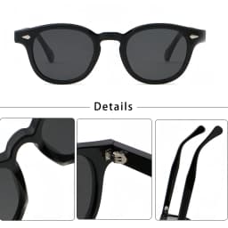 HBK Round Retro Sunglasses Men Fashion Propionic Leg Insertion Sun Glasses Women's Travel Outdoor Travel Driving Beach Eyewear