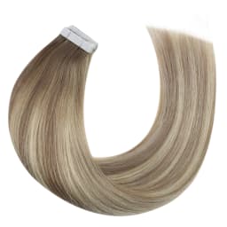 Moresoo Blonde Tape in Hair Extensions Human Hair Natural Straight Seamless Invisible Tape Remy Brazilian Hair for Beauty