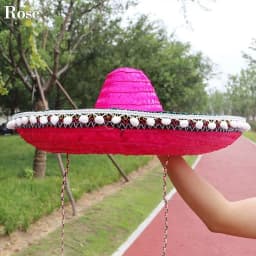 Summer Colorful Wide Brim Mexican Party Hat Sombrero Party Sun Hat Decor Halloween Straw Hats Men