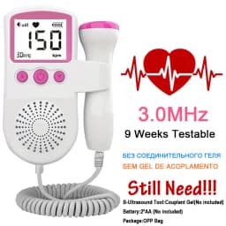 Fetal Doppler Heartbeat Detector for Baby,Fetal Heart Detection Instrument for Prenatal Infants,LCD Backlight Pulse Meter,No Rad
