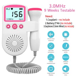 Fetal Doppler Heartbeat Detector for Baby,Fetal Heart Detection Instrument for Prenatal Infants,LCD Backlight Pulse Meter,No Rad