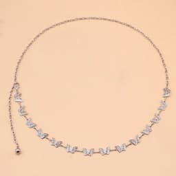 Silver and gold Metal Belly Chain For Women Cute Rhinestone Butterfly Belly Hip Chain Waist Belt For Women