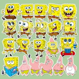 40PCS SpongeBob SquarePants Patrick Star Stickers Cute Cartoon Mobile Phone Case Notebook Cup Computer Stickers Wholesale