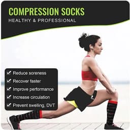 4 Pairs/Pack Compression Socks High Sports Socks for Women Men Running Hiking Edema Diabetes Varicose Veins Socks 20-30mmHg