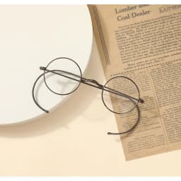 Customize Prescription Glasses - 39mm Small Round Wire Rim Glasses Frame with Photochromic Progressive Myopia Aspheric Lenses