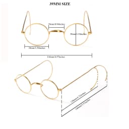 Customize Prescription Glasses - 39mm Small Round Wire Rim Glasses Frame with Photochromic Progressive Myopia Aspheric Lenses