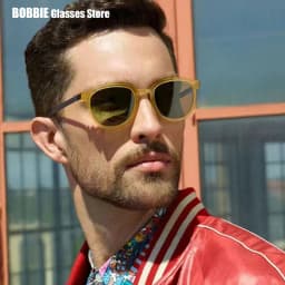 Denmark Round Sunglasse Polarized Men Sun Glasses Eyeglasses Women Vintage Rectangular UV400 Acetate Frame Optical Color Lens