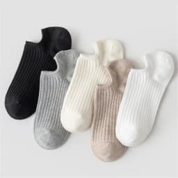 5 Pairs Women's Solid No Show Socks Breathable Sweat Resistant Anti-odor Invisible Sock Breathable Casual Comfortable Sox Female