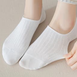5 Pairs Women's Solid No Show Socks Breathable Sweat Resistant Anti-odor Invisible Sock Breathable Casual Comfortable Sox Female