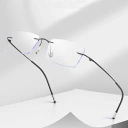Blue Light BlocKing Men Reading Glasses TR90 Memory Titanium Rimless Glasses Presbyopic Eyeglasses +1.0 +1.5 +2.0 +2.5 +3.0
