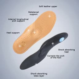 1Pair Leather Insoles for Men Women Orthopedic Insoles Arch Support Inserts High Quality Breathable Shoe Pads Deodorising Feet