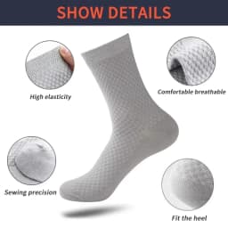 High Quality 10 Pairs/lot Men Bamboo Fiber Socks Breathable Compression Long Socks Business Casual Male Dress Sox Size 38-45